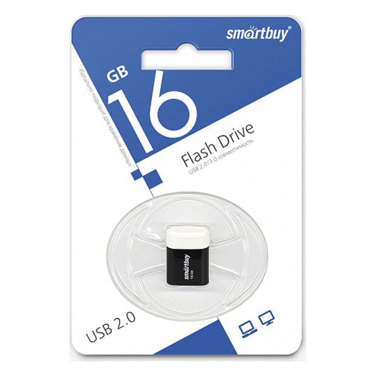 USB-флеш накопитель 16 Гб SmartBuy LARA чёрный