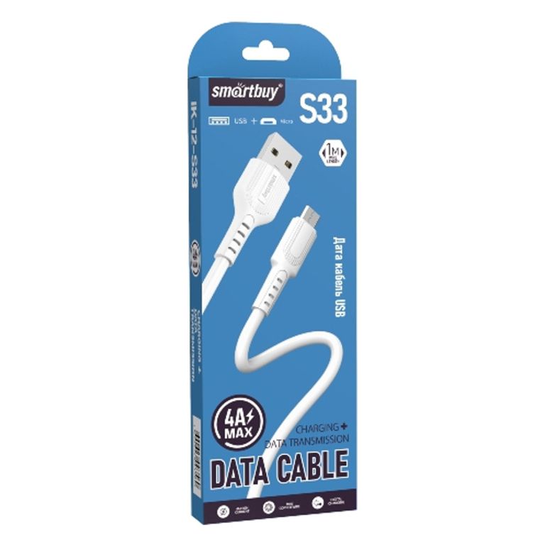 Кабель USB-TypeC 1м Smartbuy iK-3112-S33w белый