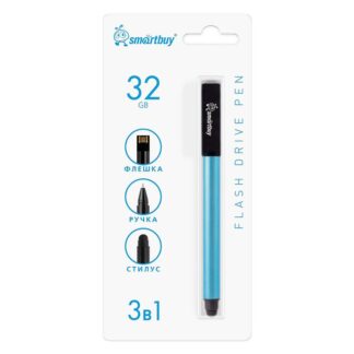 USB-флеш накопитель+ручка+стилус 32 Гб SmartBuy Gel Pen синий